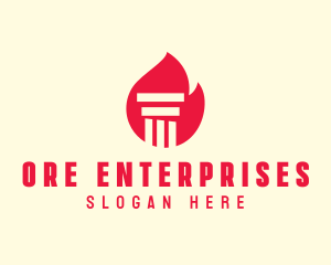 Red Fire Pillar logo design