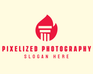 Red Fire Pillar logo design