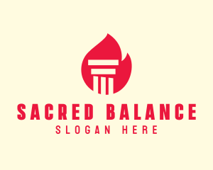 Red Fire Pillar logo design