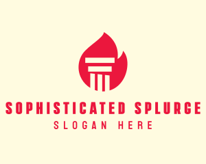 Red Fire Pillar logo design