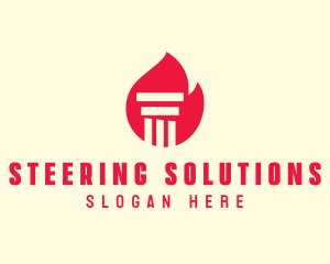 Red Fire Pillar logo design