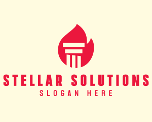 Red Fire Pillar logo design