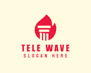 Red Fire Pillar logo design