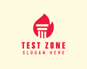 Red Fire Pillar logo design