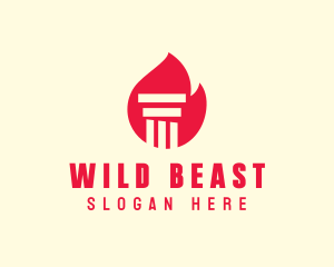 Red Fire Pillar logo design