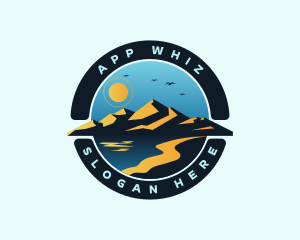 Mountain Landscape Shore logo design