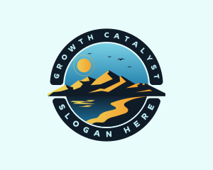 Mountain Landscape Shore logo design