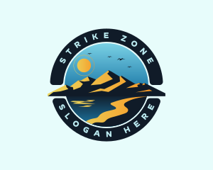 Mountain Landscape Shore logo design