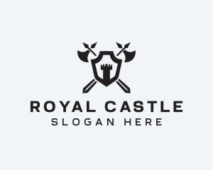 Castle Shield Axe logo design