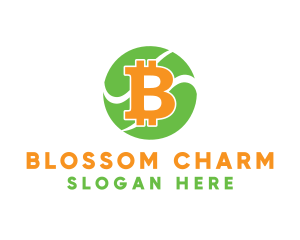 Bitcoin Cryptocurrency Symbol logo design