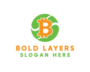 Bitcoin Cryptocurrency Symbol logo design