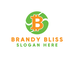 Bitcoin Cryptocurrency Symbol logo design