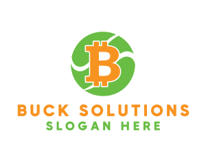 Bitcoin Cryptocurrency Symbol logo design