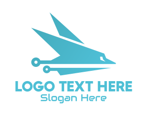 Sleek - Bird Blue Airplane logo design
