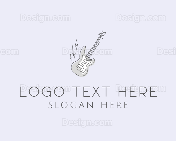 Electric Guitar Rock Logo