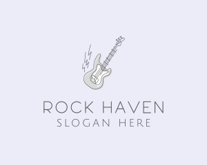 Electric Guitar Rock logo design