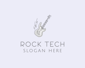 Electric Guitar Rock logo design