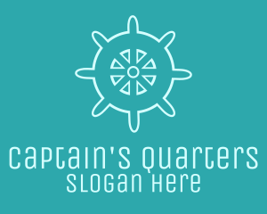 Blue Ship Wheel logo design