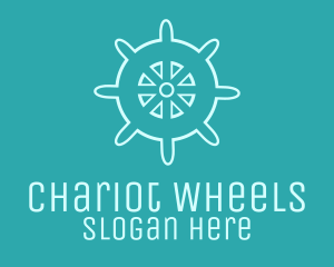 Blue Ship Wheel logo design