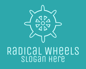 Blue Ship Wheel logo design