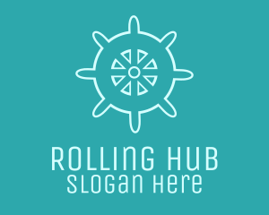 Blue Ship Wheel logo design