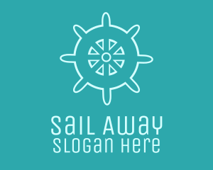 Blue Ship Wheel logo design