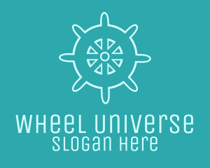 Blue Ship Wheel logo design