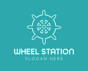 Blue Ship Wheel logo