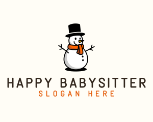 Happy Christmas Snowman  logo design