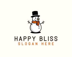 Happy Christmas Snowman  logo design