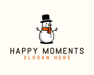 Happy Christmas Snowman  logo design