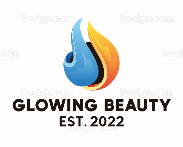 3D Cooling Heating Droplet Logo