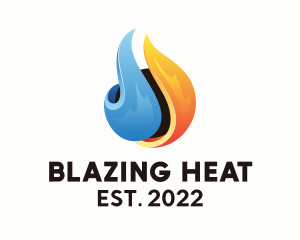 3D Cooling Heating Droplet  logo design