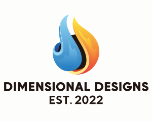 3D Cooling Heating Droplet  logo design