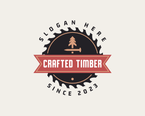 Saw Blade Tree Carpentry logo design