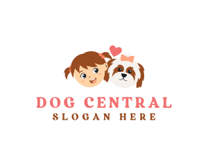 Cute Girl Dog logo design