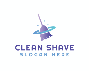 Janitorial Cleaning Broom logo design