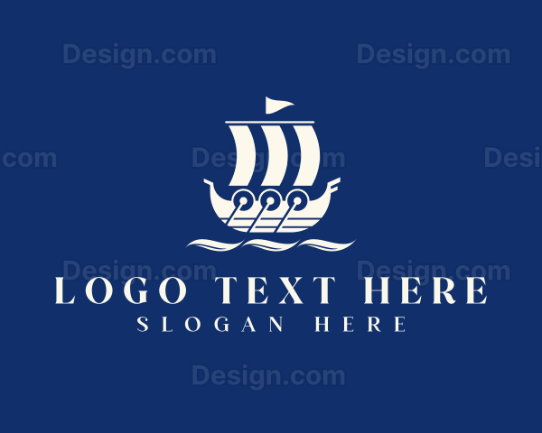 Viking Ship Boat Logo