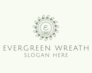 Garden Leaves Wreath logo design