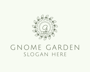 Garden Leaves Wreath logo design