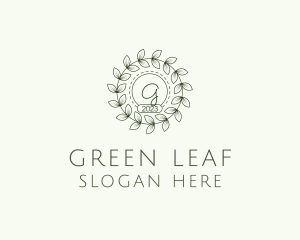 Garden Leaves Wreath logo design