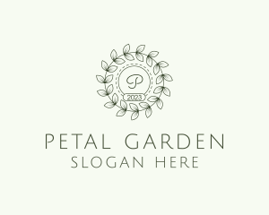 Garden Leaves Wreath logo design