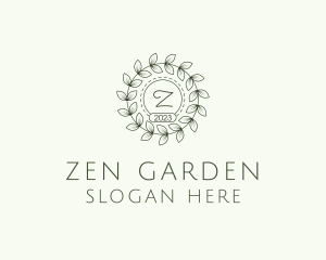 Garden Leaves Wreath logo design