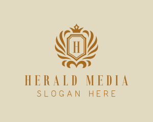 Heraldic Crown Shield Frame logo design