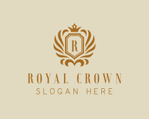 Heraldic Crown Shield Frame logo design