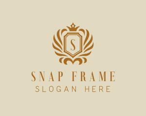 Heraldic Crown Shield Frame logo design