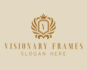 Heraldic Crown Shield Frame logo design