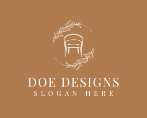 Floral Furniture Chair Design logo design