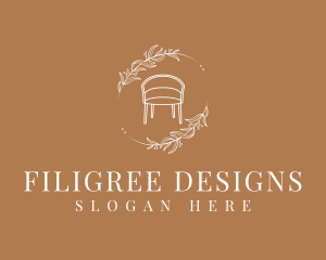 Floral Furniture Chair Design logo design