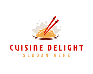 Chopsticks Gyoza Gourmet logo design